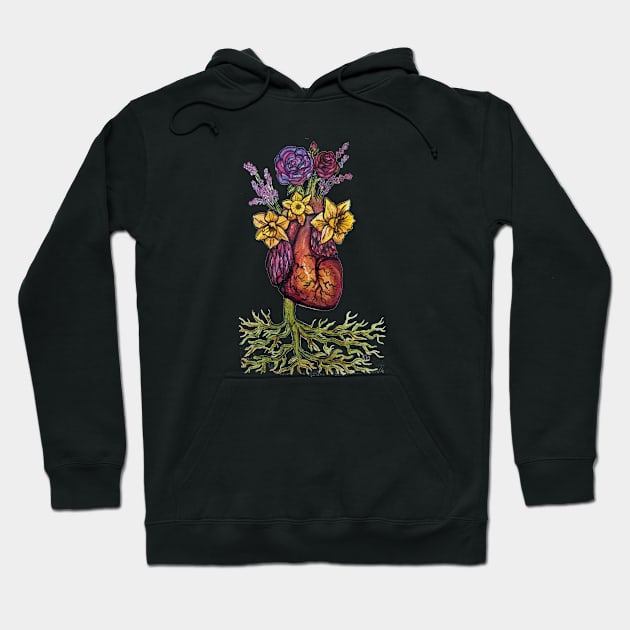 Floral Heart Hoodie by KMogenArt